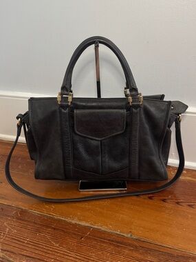 Aimee Kestenberg Purse Gray Heston Satchel Distressed leather Shoulder Bag City
